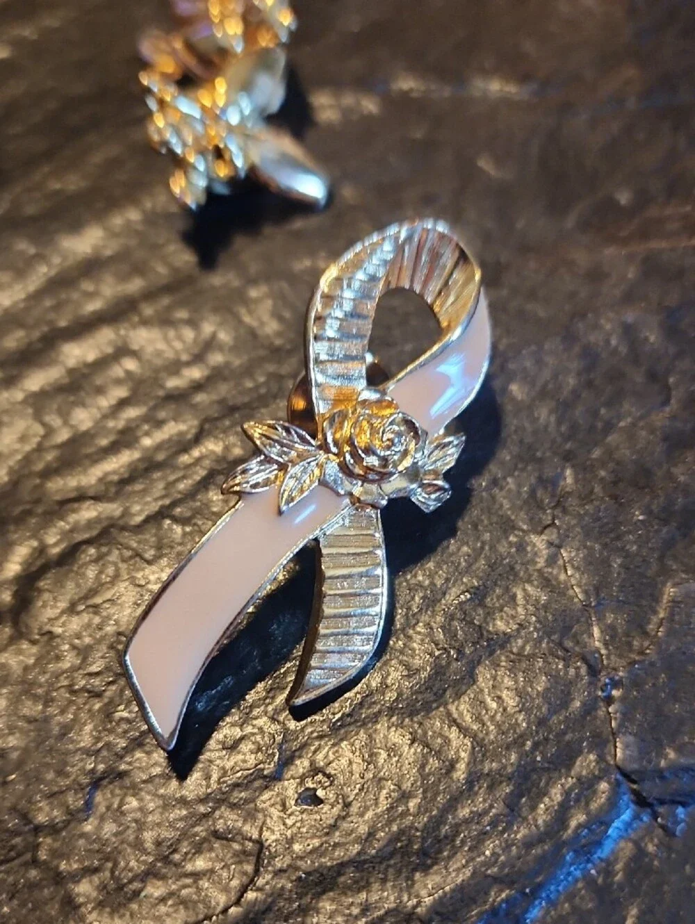 Gold Tone Ribbon /Angel/ Bird  Brooch Lot Vintage— Gold Finish